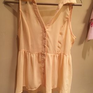 Yellow sheer top